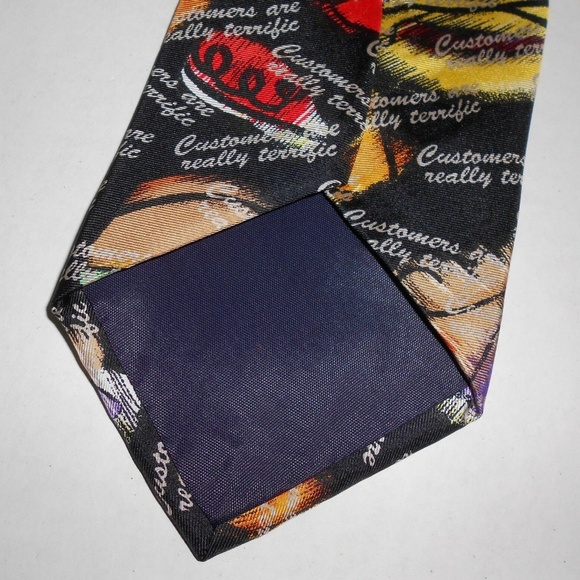 Fast Food Managers Necktie Tie Restaurant Customers Are Terrific Silk Hamburger - Picture 5 of 6